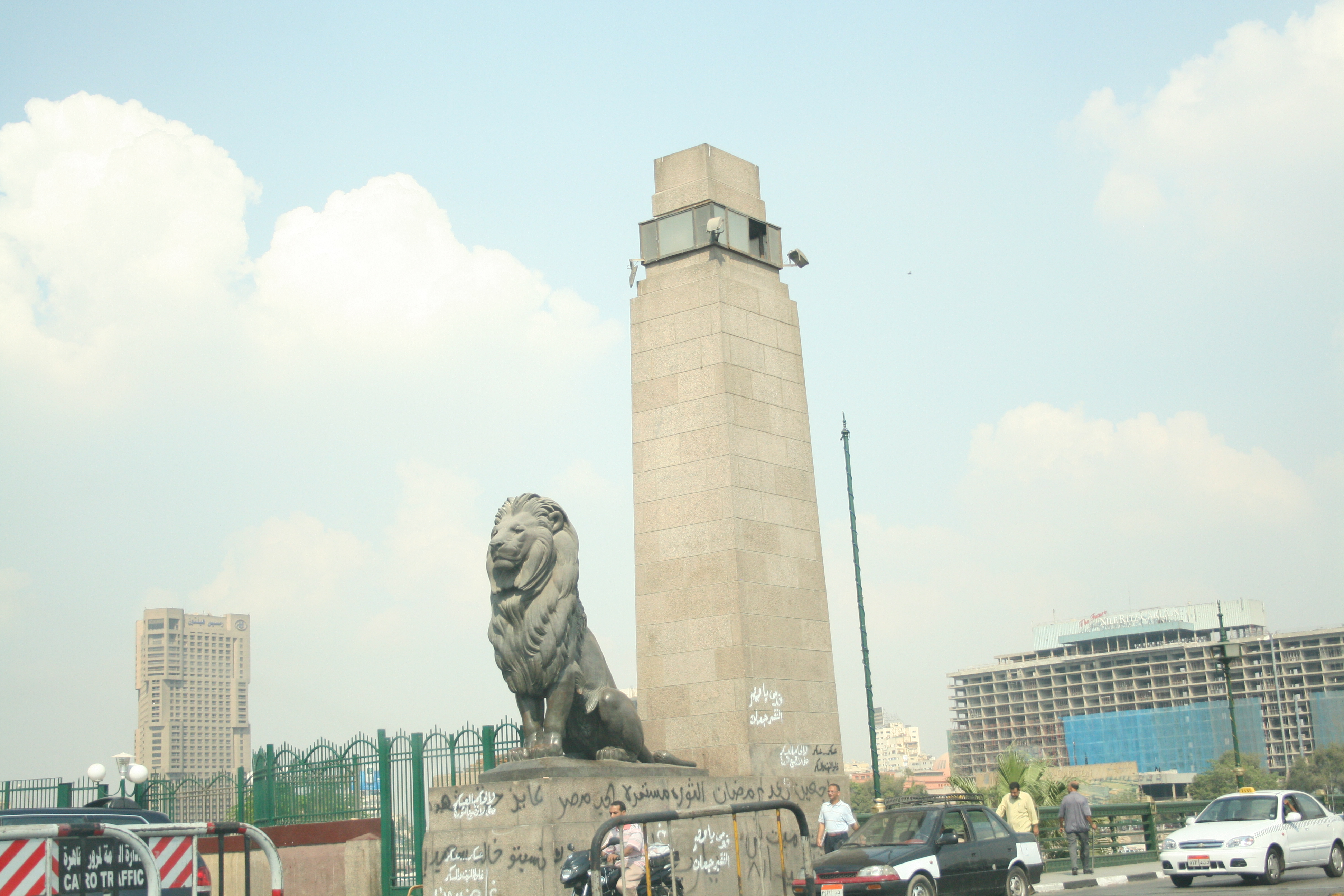 Lion at the Qasr al-Nil Bridge, Tahrir Square, Cairo, Egypt